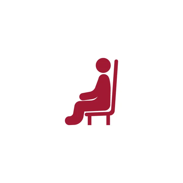 Avatar Masculino Sentado Cadeira Ícone Plano Vetor Ilustração — Vetor de Stock