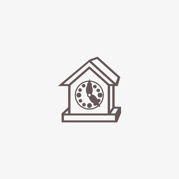 Horloge Vecteur Minimaliste Icône Web — Image vectorielle