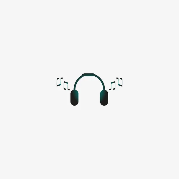 Headphone Flat Icon Vector Illustration — Stock Vector