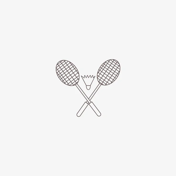 Raquetas Shuttlecock Para Ilustración Vectores Bádminton — Vector de stock