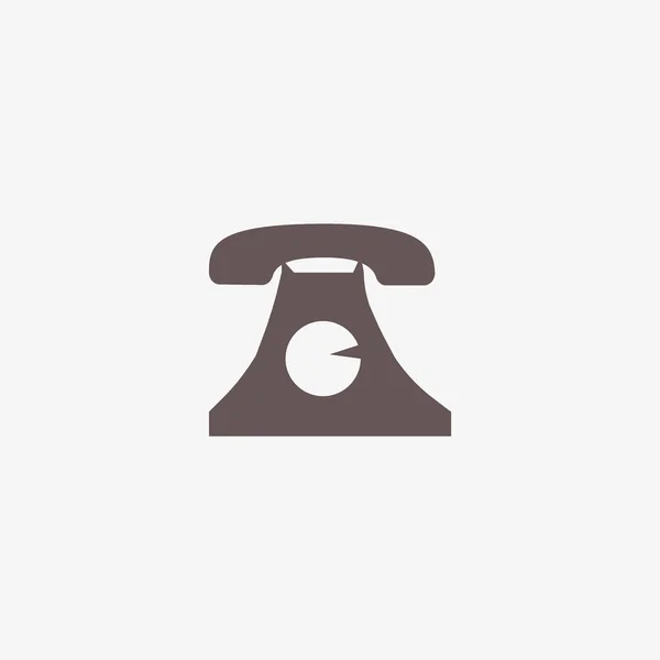 Vecchio Telefono Piatto Icona Vettore Illustrazione — Vettoriale Stock