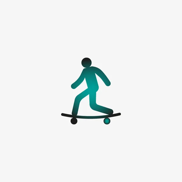 Mann Auf Skateboard Vektor Illustration — Stockvektor