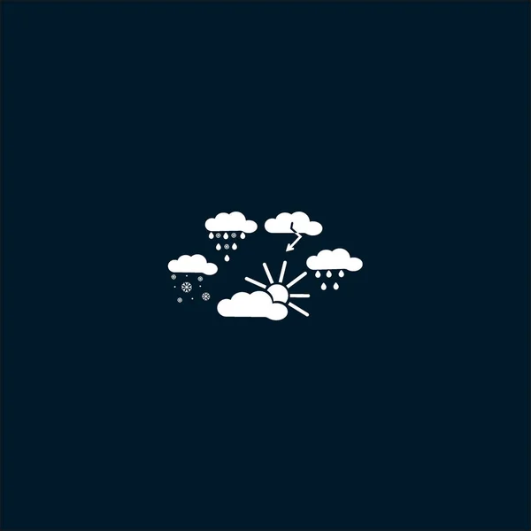 Gruppe Von Wetterwolken Flaches Symbol Vektor Illustration — Stockvektor