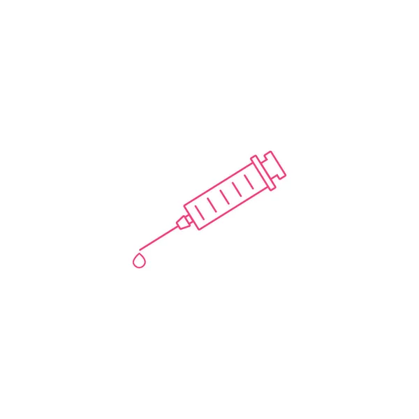 Seringue Avec Goutte Vaccin Icône Vectorielle Minimaliste — Image vectorielle