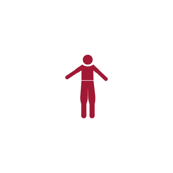 Eine Person Rotes Symbol Auf Weißem Hintergrund — Stockvektor
