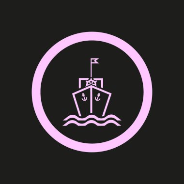 dolar işareti ile tekne yelken, vektör çizim 