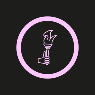 Olimpiyat meşalesinin logo, vektör, illüstrasyon, spor kavramı  