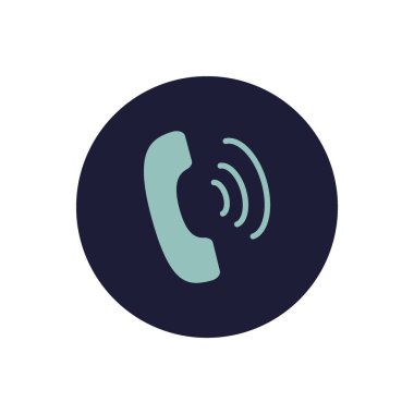 eski telefon düz simgesi, vektör, illüstrasyon 