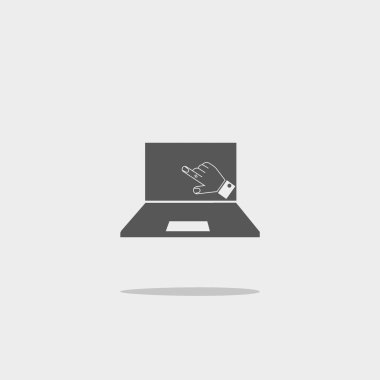 dizüstü bilgisayar düz simgesi, vektör illüstrasyonu 