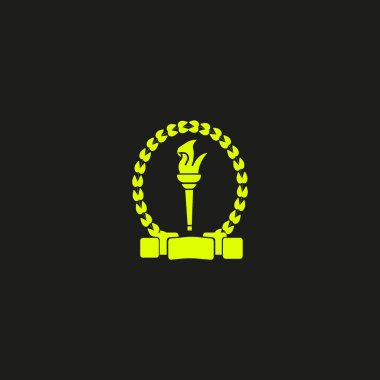 Olimpiyat meşalesinin logo, vektör, illüstrasyon, spor kavramı  