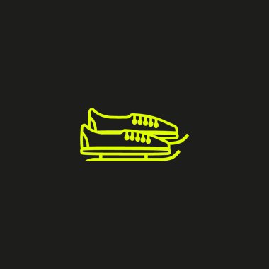 buz pateni düz simgesi, vektör çizim 