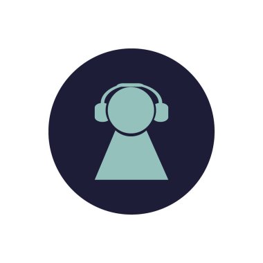 kulaklık düz simgesi, vektör, illüstrasyon