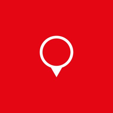 minimalist konumu ok simgesi üzerinde kırmızı bir arka plan