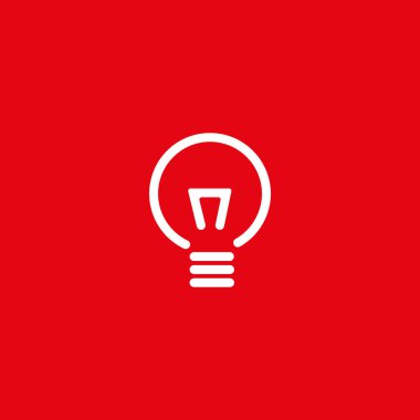 Akkor ampul düz simgesi, vektör, illüstrasyon  