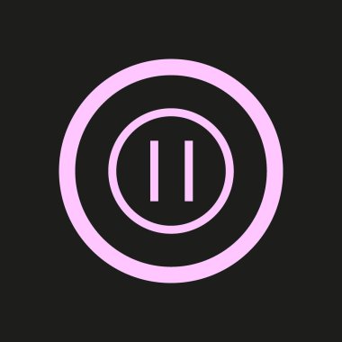 duraklatma düz düğme, vektör, illüstrasyon, logo şablonu