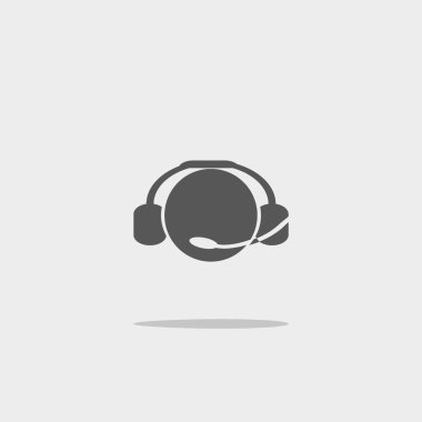 kulaklık yassı simgesi, vektör, illüstrasyon 