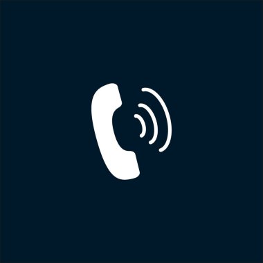 eski telefon düz simgesi, vektör, illüstrasyon 