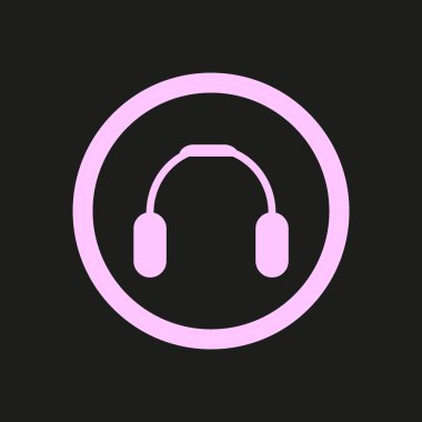 kulaklık düz simgesi, vektör, illüstrasyon