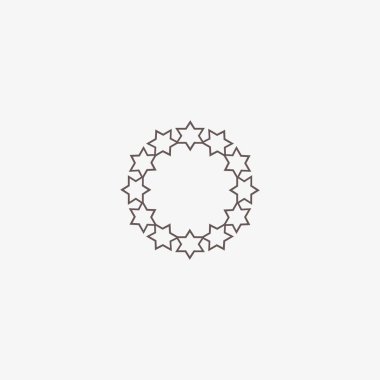 Noel çelenk düz stil ikonu, vektör çizim  