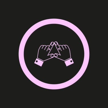 eller düz simgesi, vektör çizim  