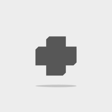 Tıbbi düz simgesi, vektör, illüstrasyon çapraz 