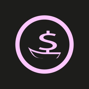 dolar işareti yelken, vektör çizim ile tekne 