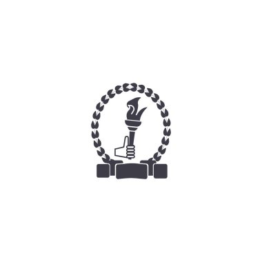 Olimpiyat meşalesinin logo, vektör, illüstrasyon, spor kavramı  