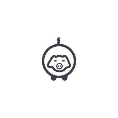 Domuz yassı simgesi, vektör illüstrasyonu