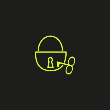 Kilit ve anahtar işaretleri logo şablonu