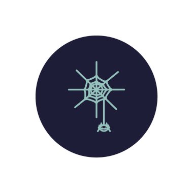 minimalist simgesi spiderweb ve örümcek, vektör çizim