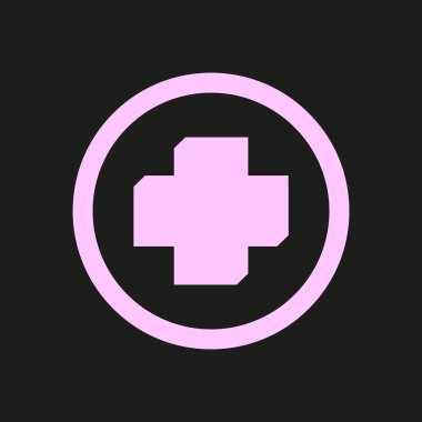 Tıbbi düz simgesi, vektör, illüstrasyon çapraz 