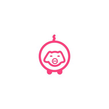 Domuz yassı simgesi, vektör illüstrasyonu 