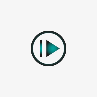 İleri medya adım düğmesinin, vektör, illüstrasyon