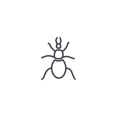 geyik böceği düz simgesi, vektör, illüstrasyon