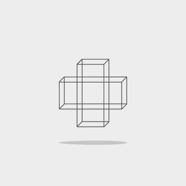 Tıbbi düz simgesi, vektör, illüstrasyon çapraz 