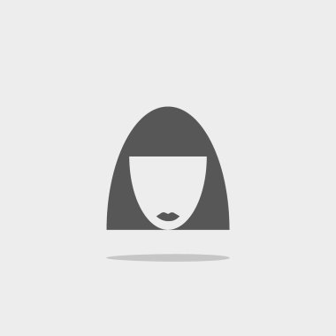 kadın baş kısa saç modeli ile minimalist vektör simgesi