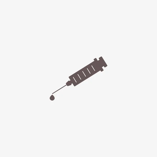 Fecskendőt Vakcina Csepp Minimalista Vektor Ikonnal — Stock Vector