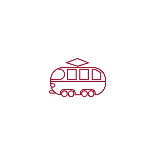 Minimalistische Klassieke Tram Vector Pictogram — Stockvector