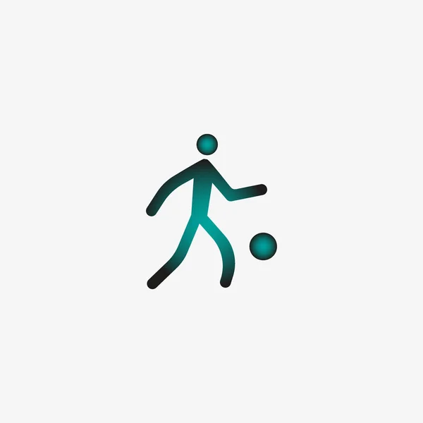Силуэт Бегущего Человека Мячом Простая Икона — стоковый вектор