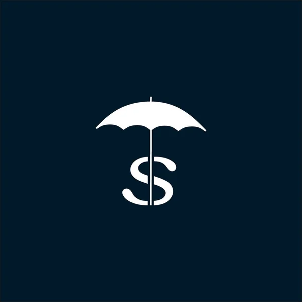 Vector Illustration Icon Dollar Sign Umbrella — Stock Vector