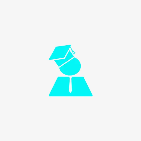 Graduate Avatar Flat Style Icon Vector Illustration Education Concept — Stock Vector