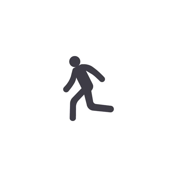 Silhouette Running Man Simple Icon — Stock Vector