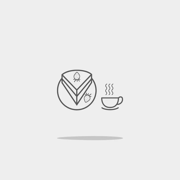 Шматочок Торта Чашка Чаю Векторні Ілюстрації — стоковий вектор
