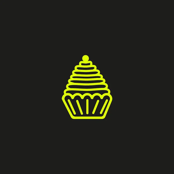 Appetitliche Stück Kuchen Logo Vorlage — Stockvektor