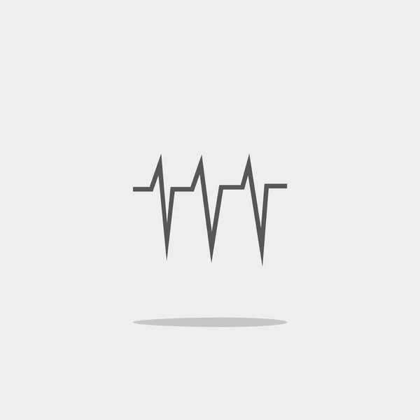 Επίπεδη Εικονίδιο Καρδιά Καρδιογράφημα Διάνυσμα Εικονογράφηση — Διανυσματικό Αρχείο