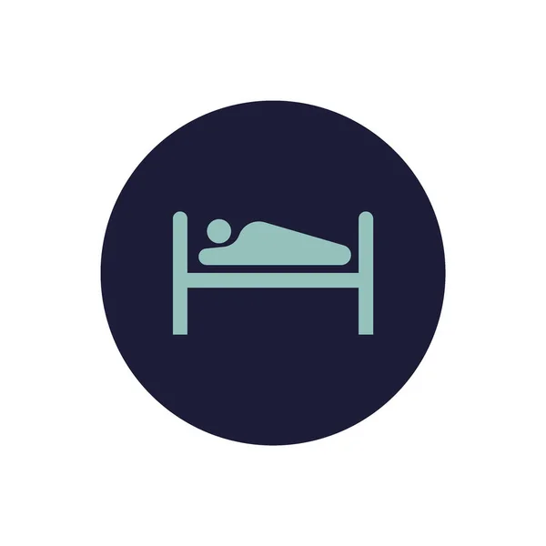 Ziekenhuis Bed Platte Pictogram Vector Illustratie — Stockvector