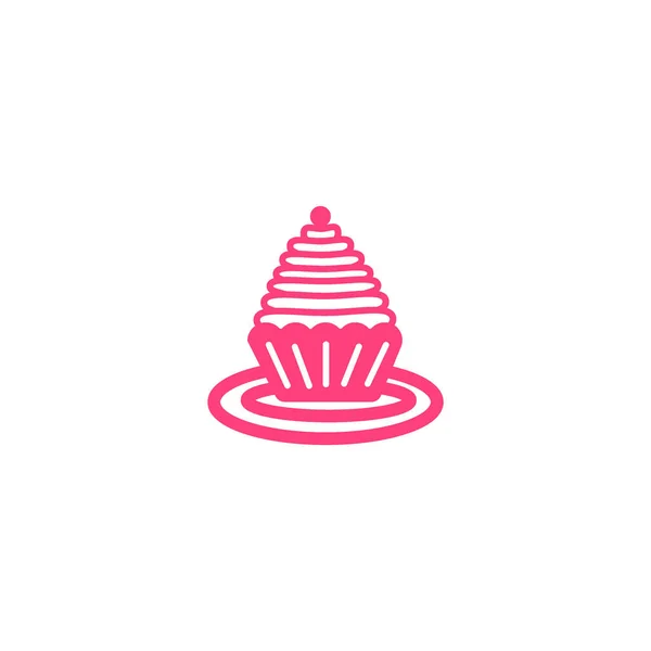 Appetitliche Stück Kuchen Logo Vorlage — Stockvektor