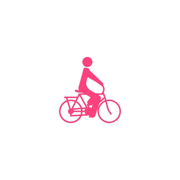 男性剪影骑自行车简单图标 — 图库矢量图片