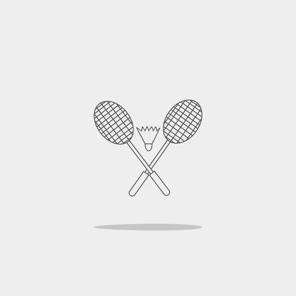 Schläger Und Federball Für Badminton Vektor Illustration — Stockvektor