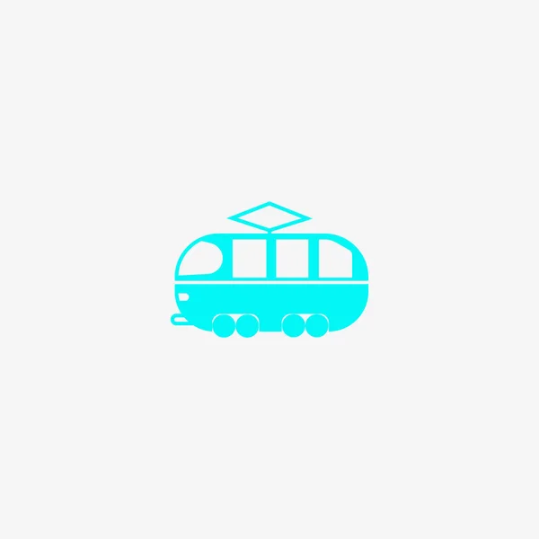 Minimalistic Classic Tram Vector Icon — Stock Vector